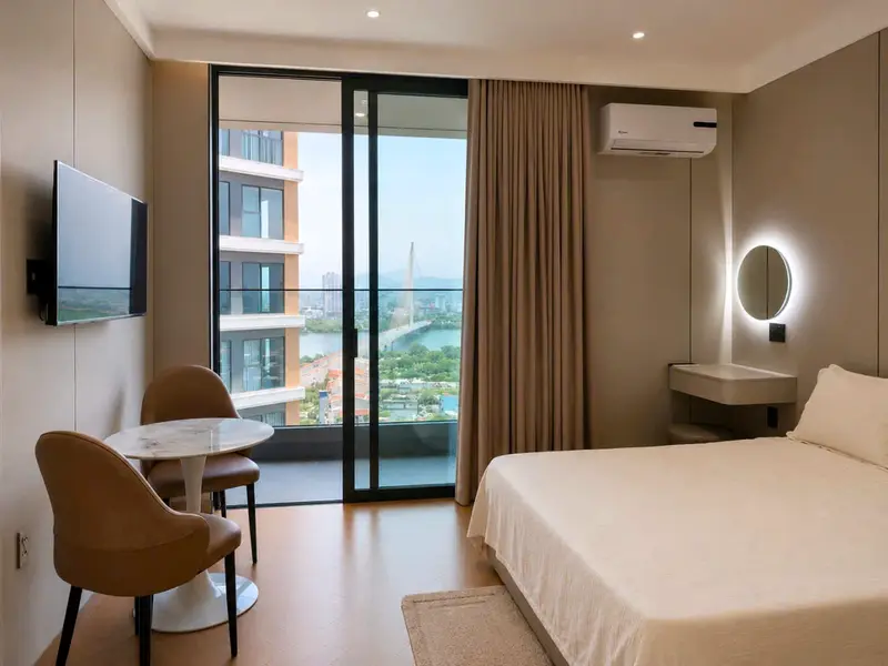 Panoma 1, studio apartment, bedroom